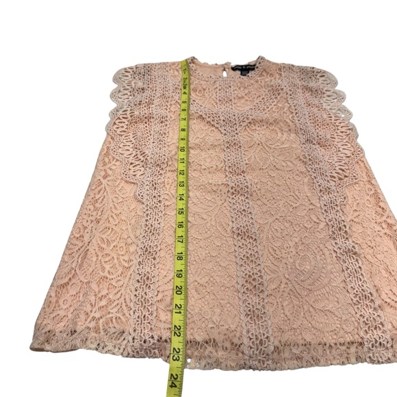 Cable & Gauge Sleeves Lace Top Fairy Coquette Size S Cottagecore Preppy Y2K - Picture 6 of 9